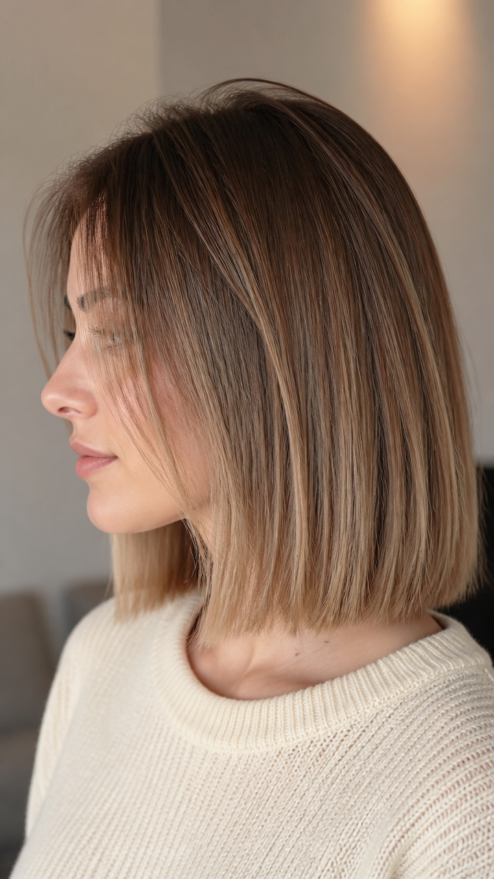 Blunt Cut with Soft Root Lift