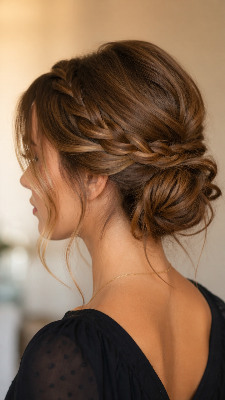 Braided Chignon with Loose Ends
