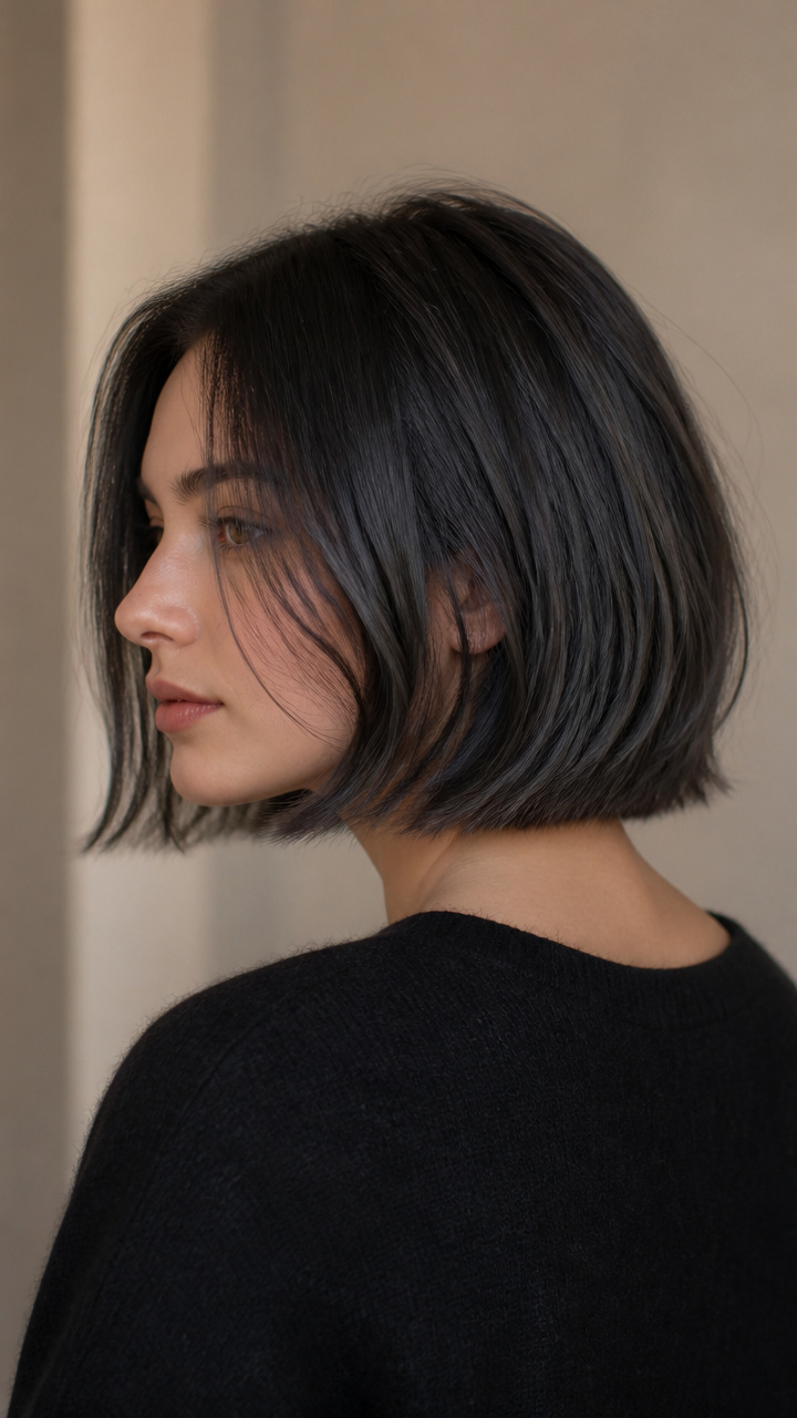 Charcoal Smudge Blunt Bob