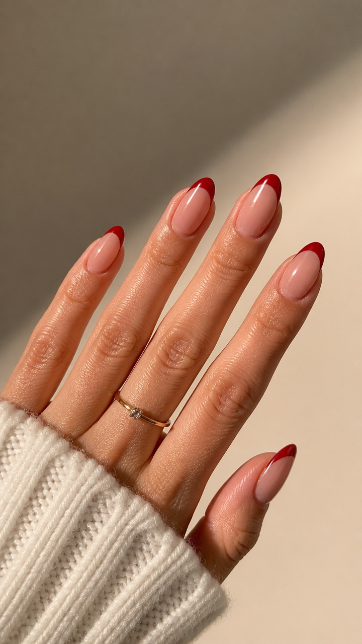 Crimson French Tips