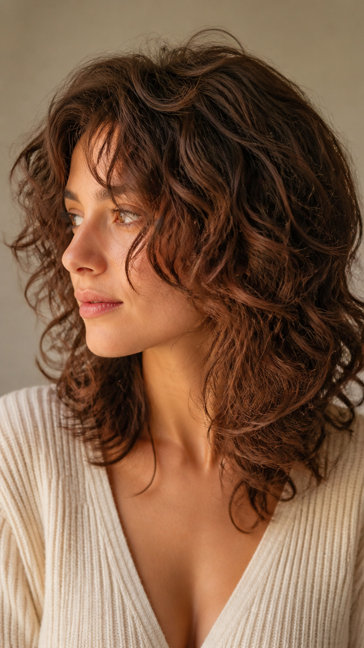 Curly Shag with Face-Framing Pieces