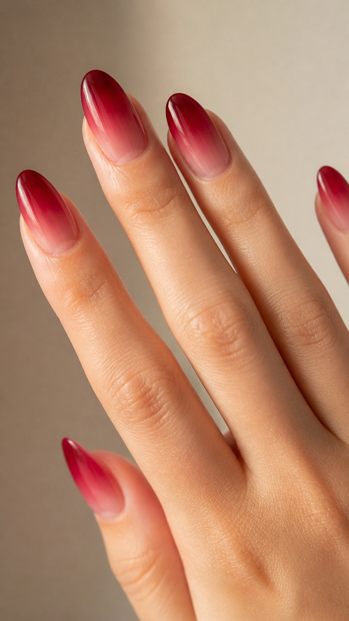 Deep Ruby Ombre Fade