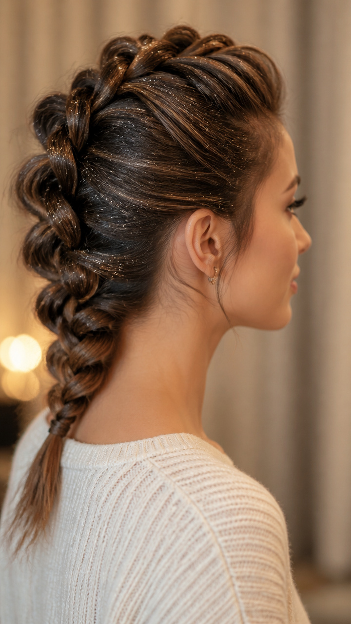Faux Hawk Braid with Crystal Dust