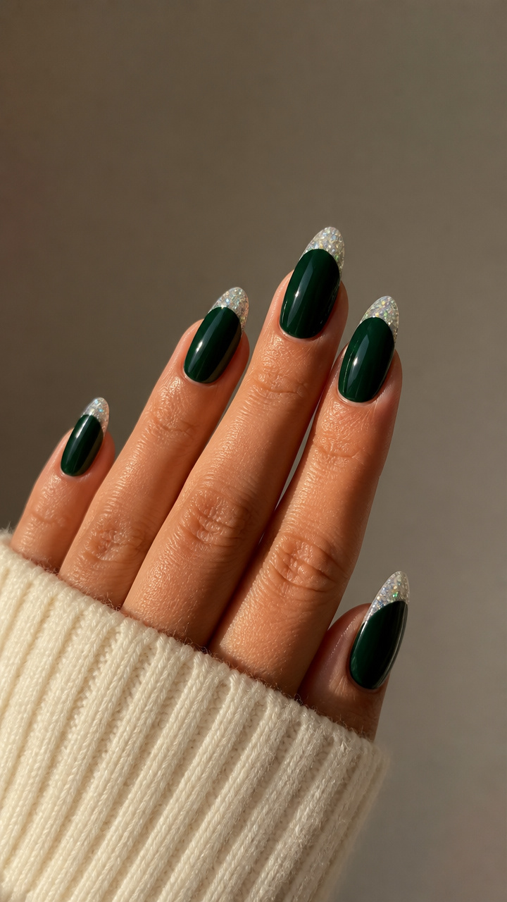 Frosted Forest French Tips