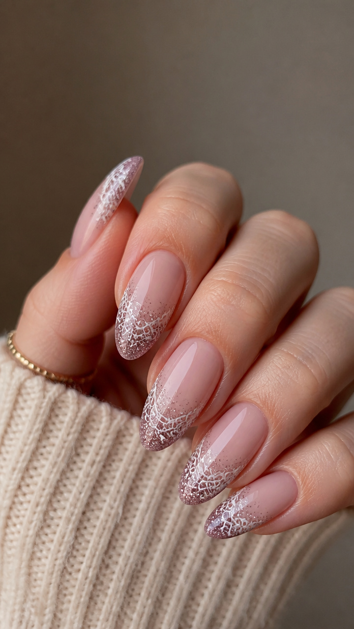 Frosted Mauve Lace Tips