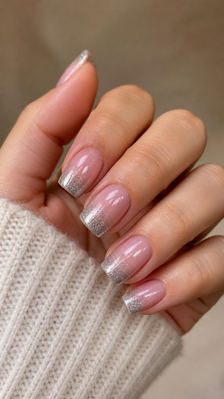 Frosted Silver Gradient Tips