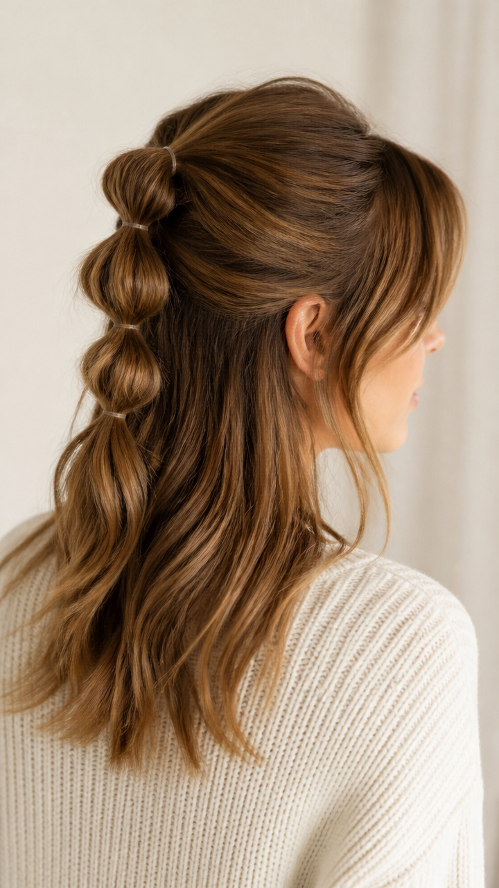 Half-Up Bubble Ponytail
