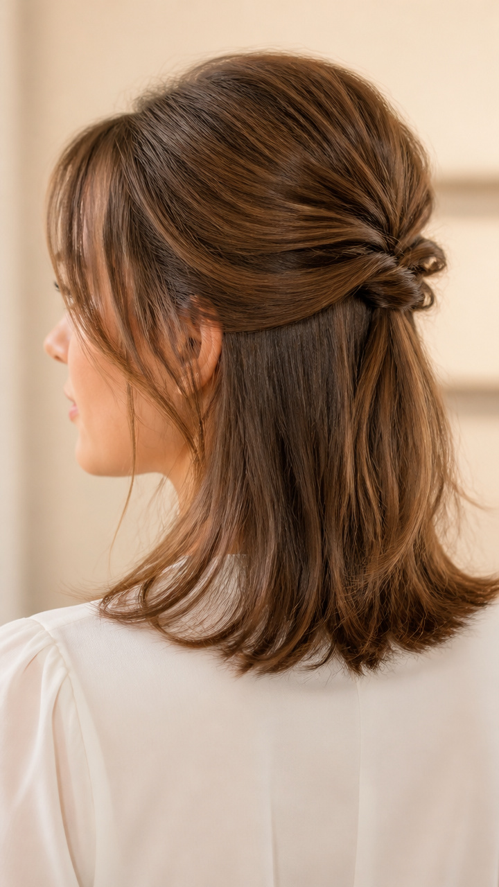 Half-Up Twist with Feathered Ends