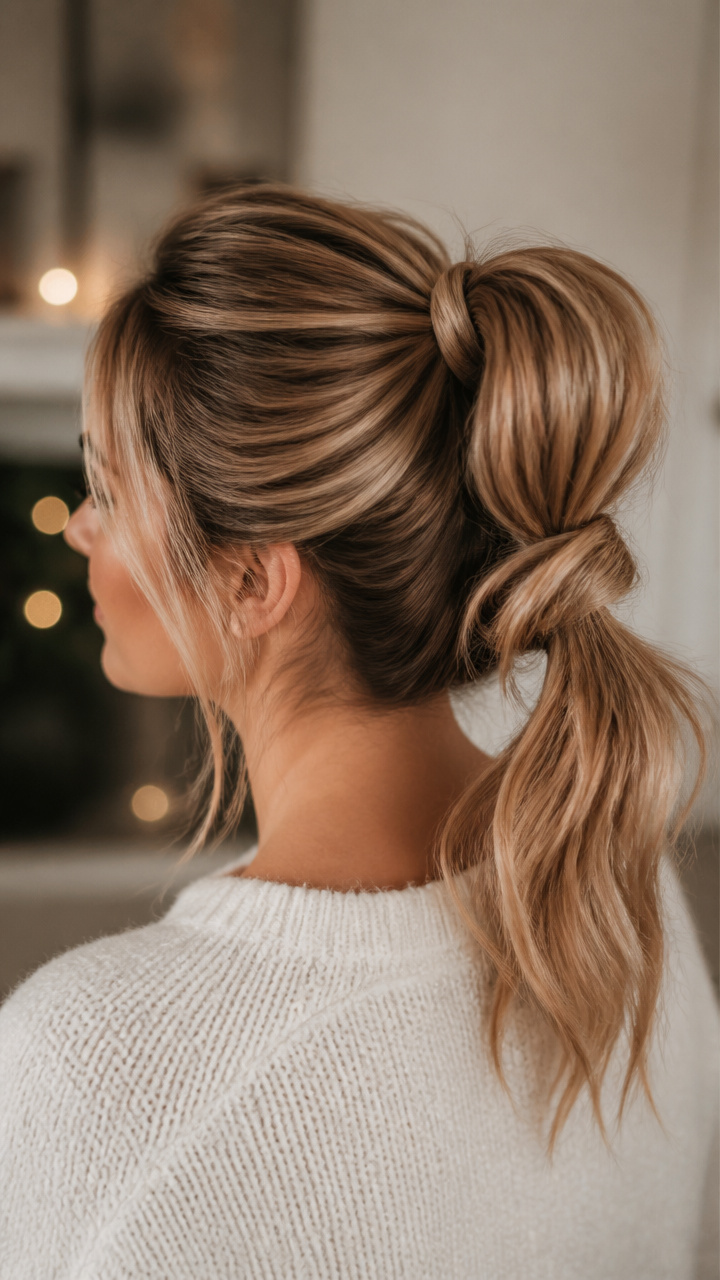 High Pony with Knotted Tail