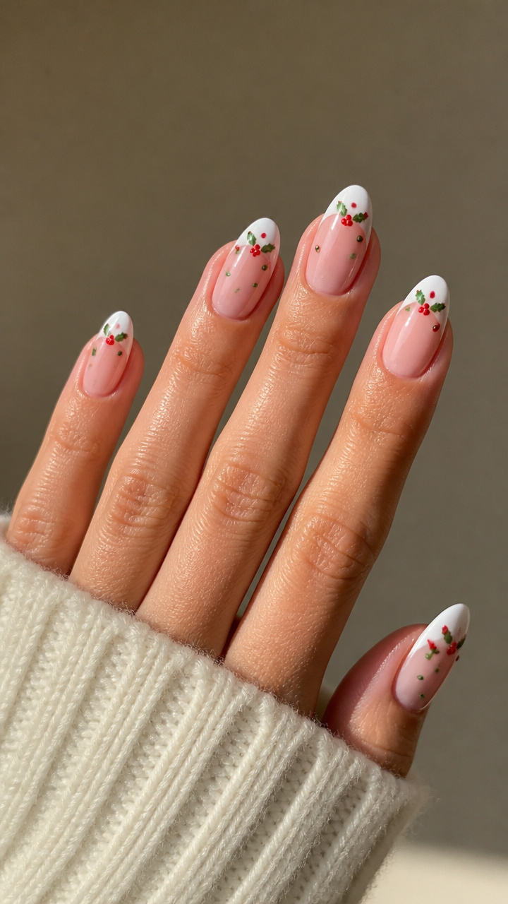 Holly Berry Studded Tips