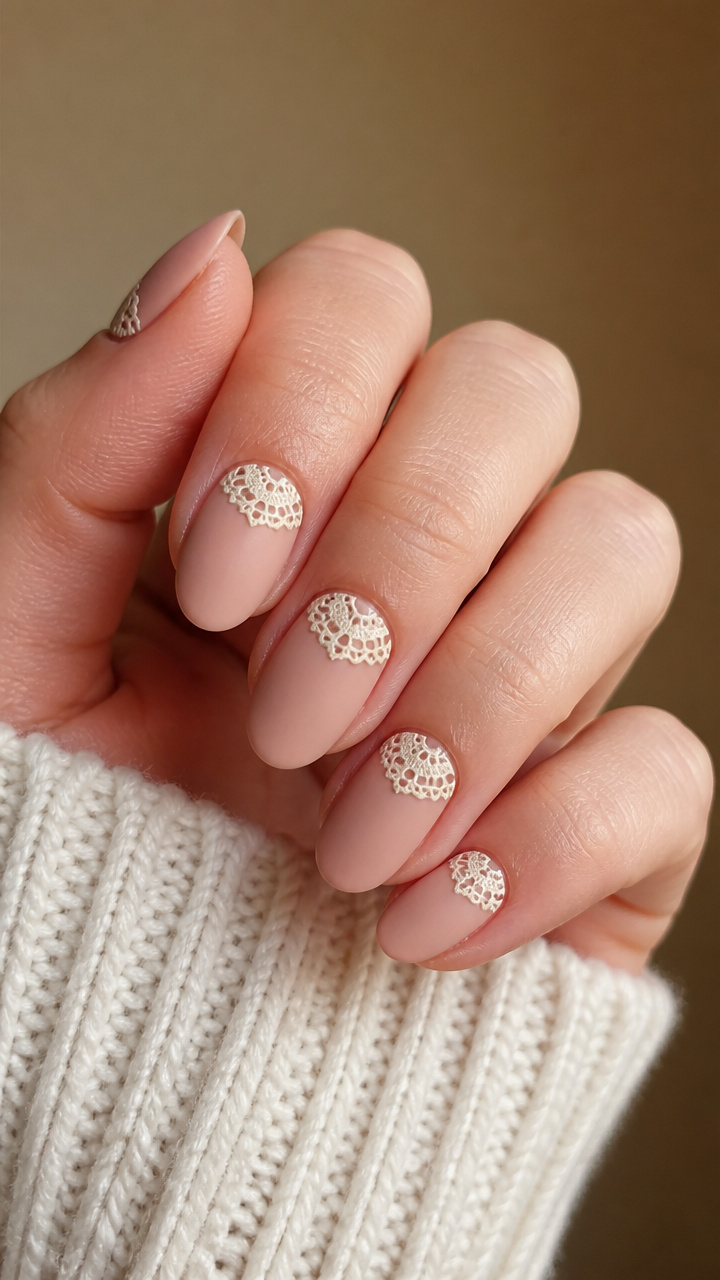 Ivory Crochet Half-Moon