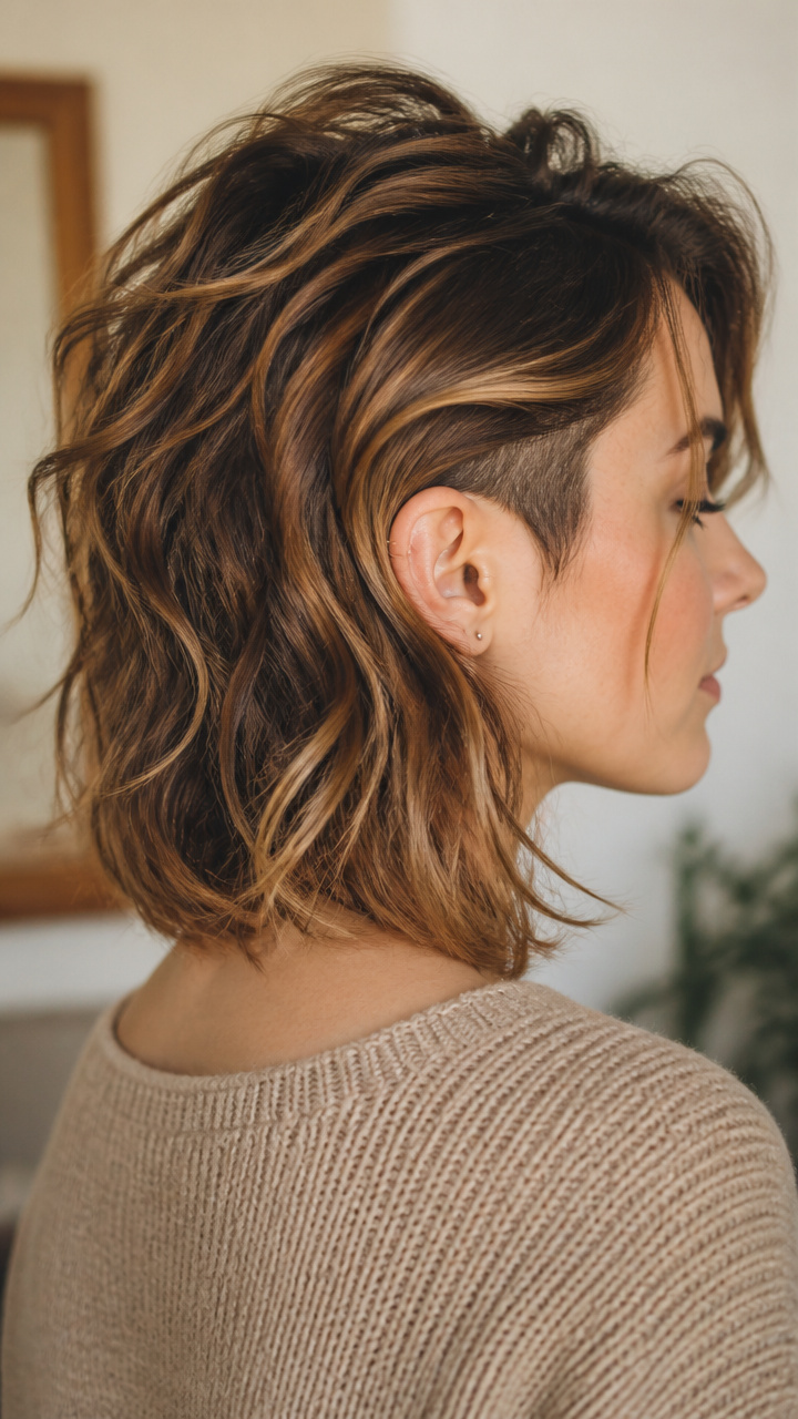 Layered Lob with Undercut Texture