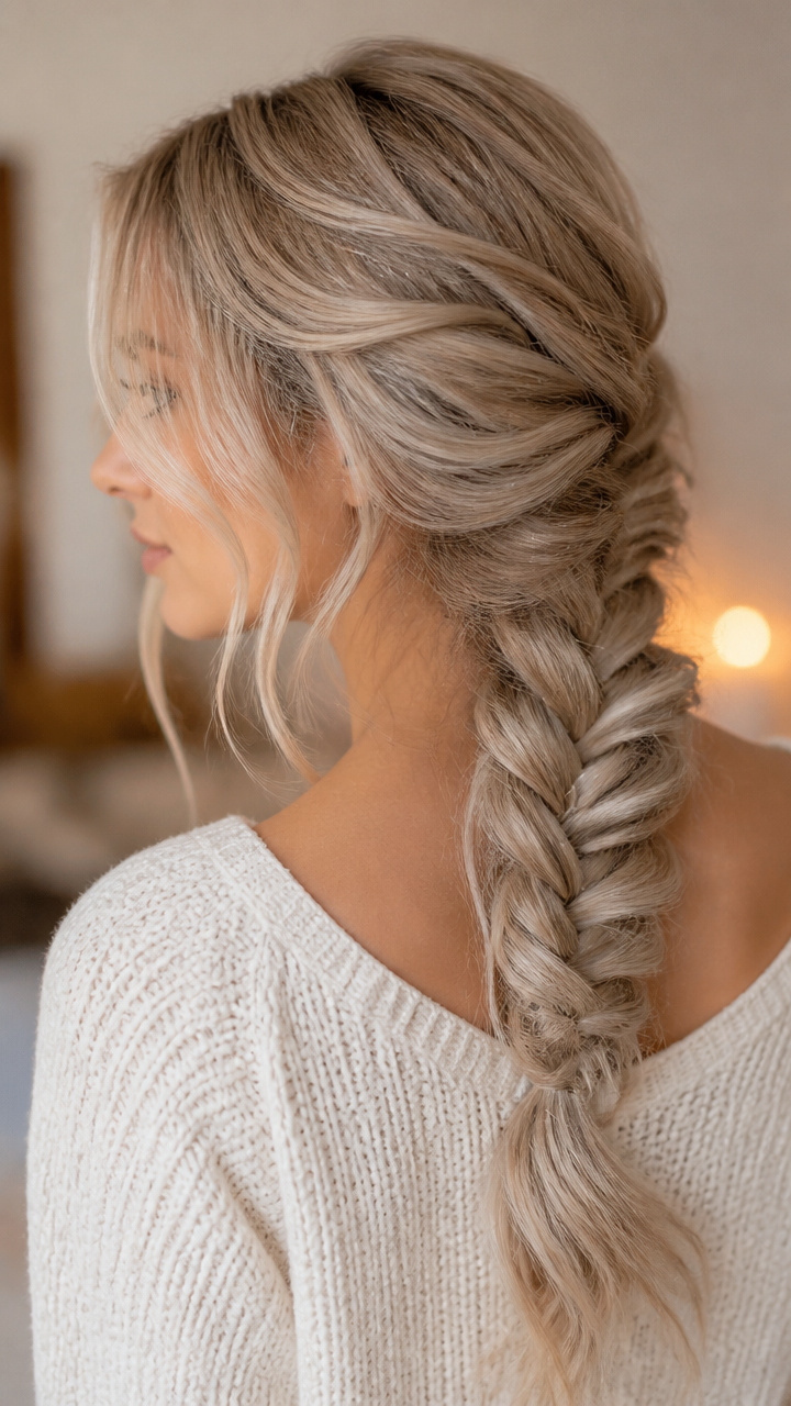 Loose Fishtail with Icy Silver Spray