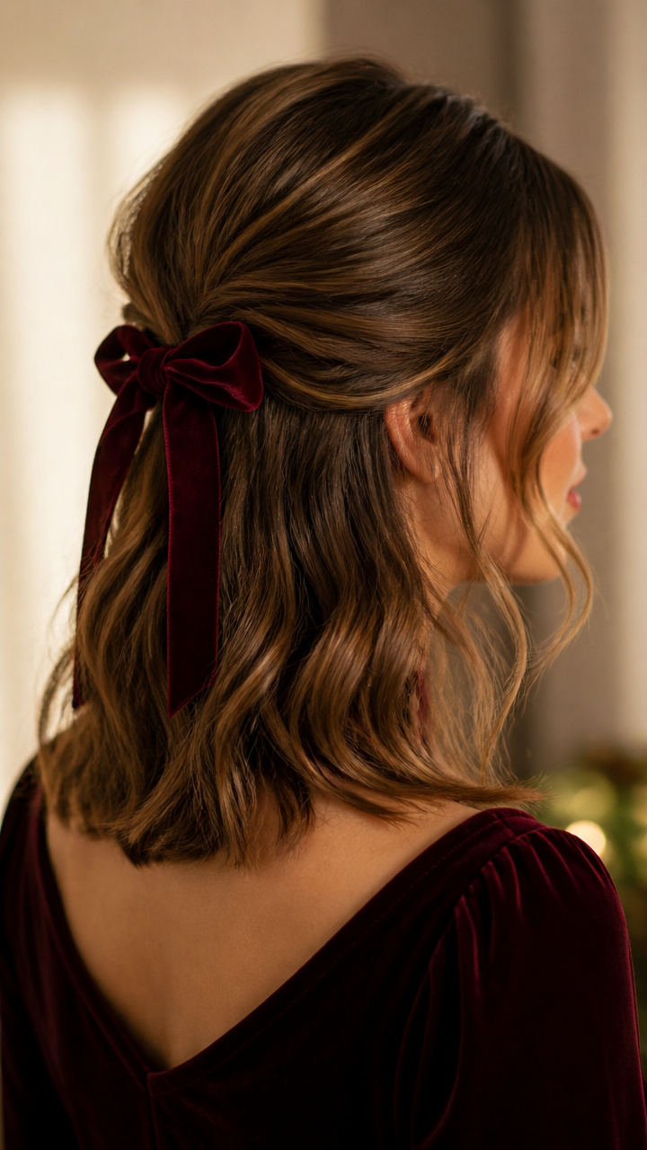 Loose Waves with Velvet Ribbon
