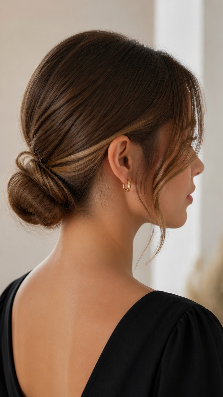 Low Chignon with Face-Framing Pieces