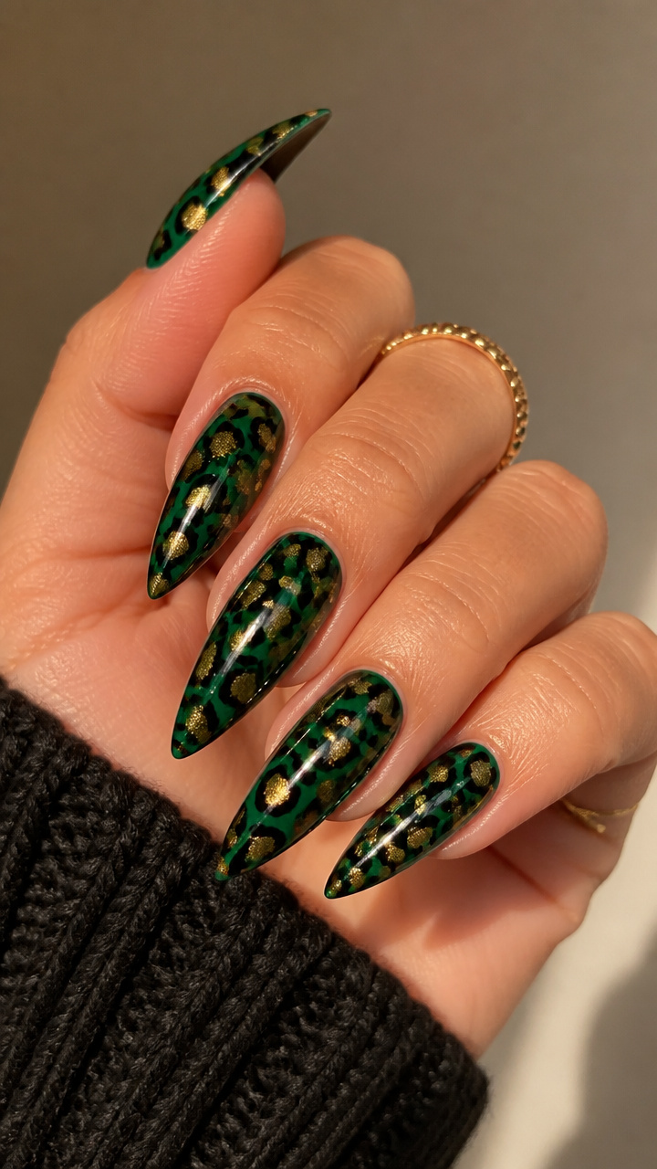 Luxe Emerald Leopard Print