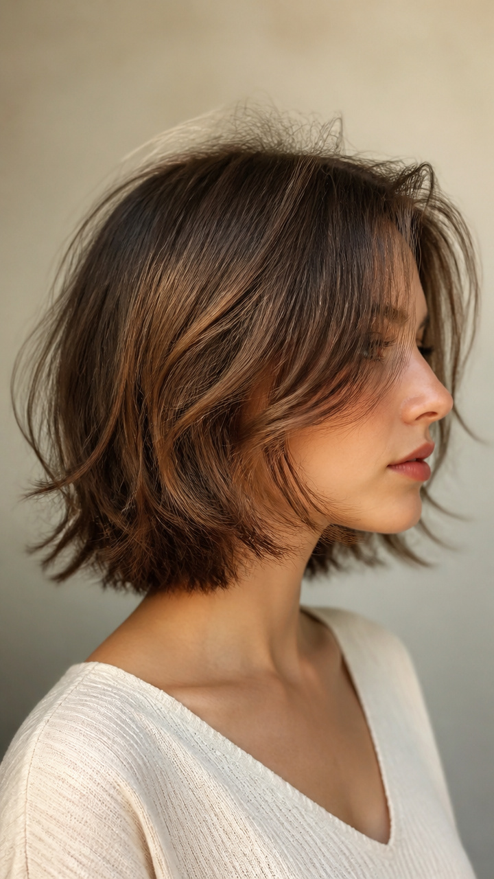 Messy Middle Part Bob