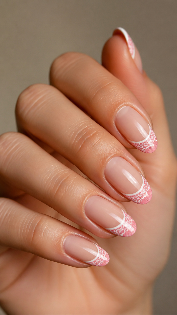 Peppermint Lace French Tips