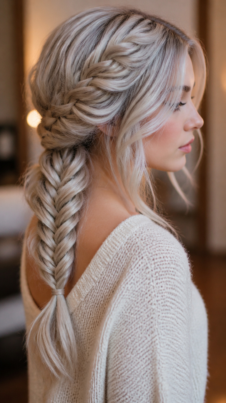Platinum Fishtail with Shoulder Drape