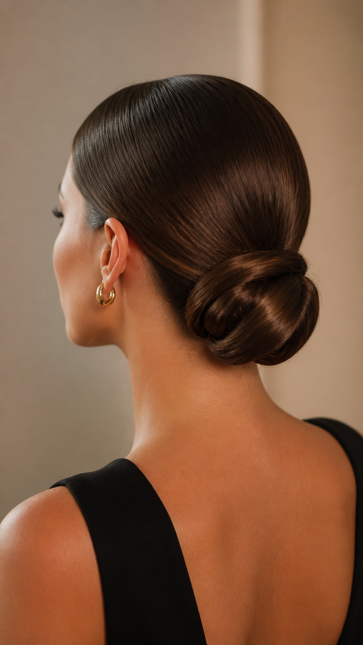 Polished Chignon with Center Part