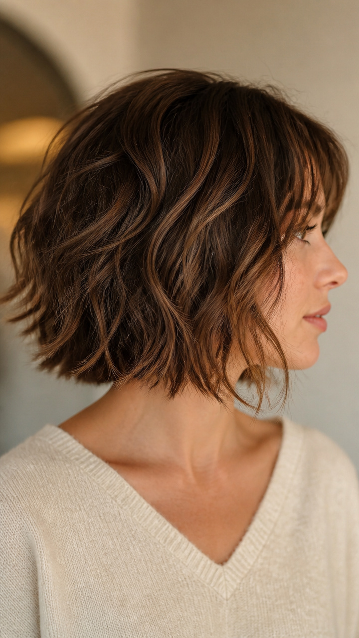 Razor-Cut Wavy Bob