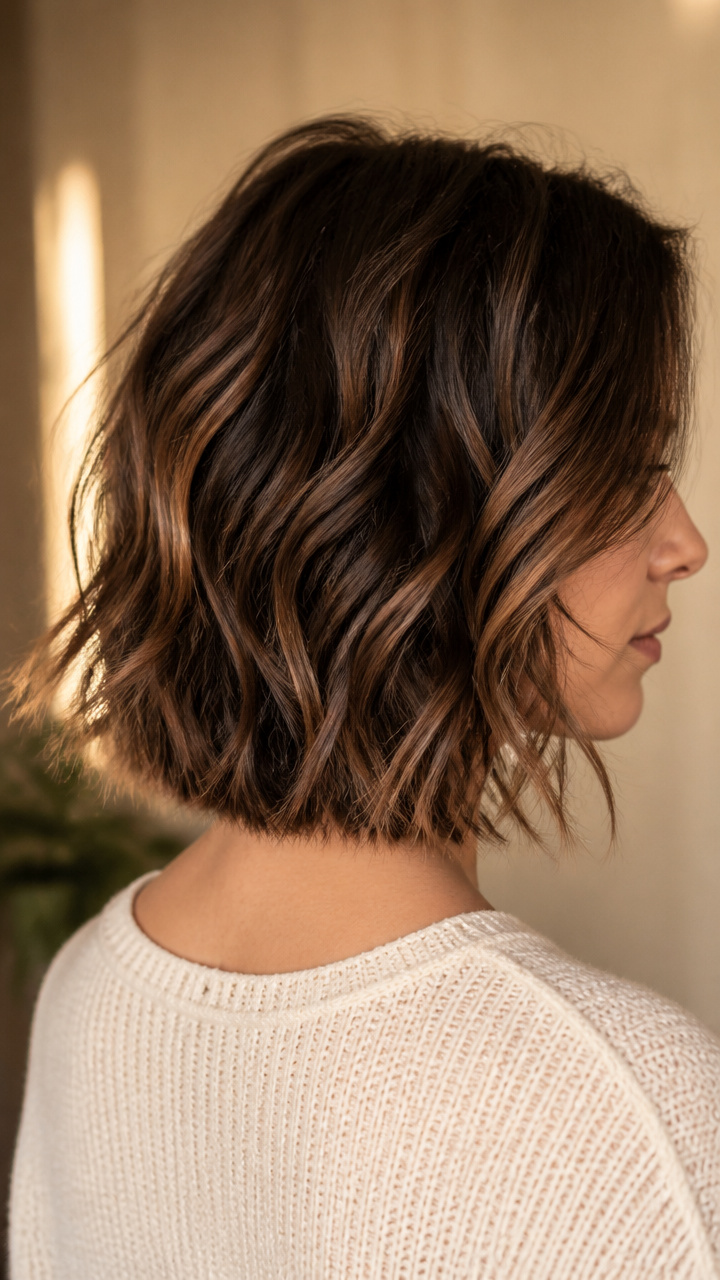 Razor-Cut Wavy Bob