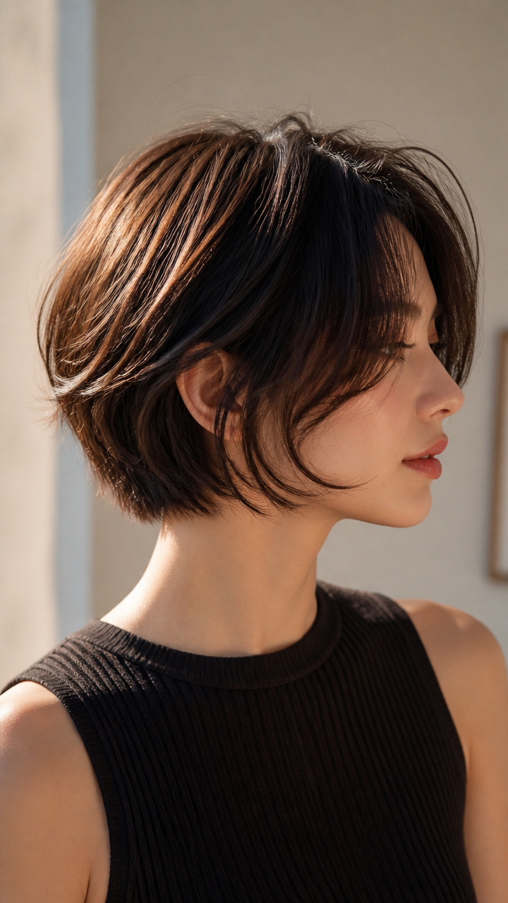 Side-Parted Wispy Bob