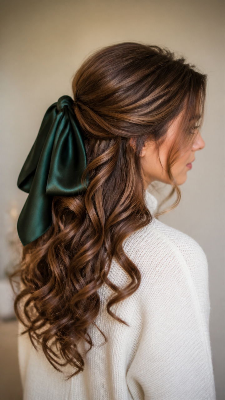Side-Swept Curls with Satin Tie