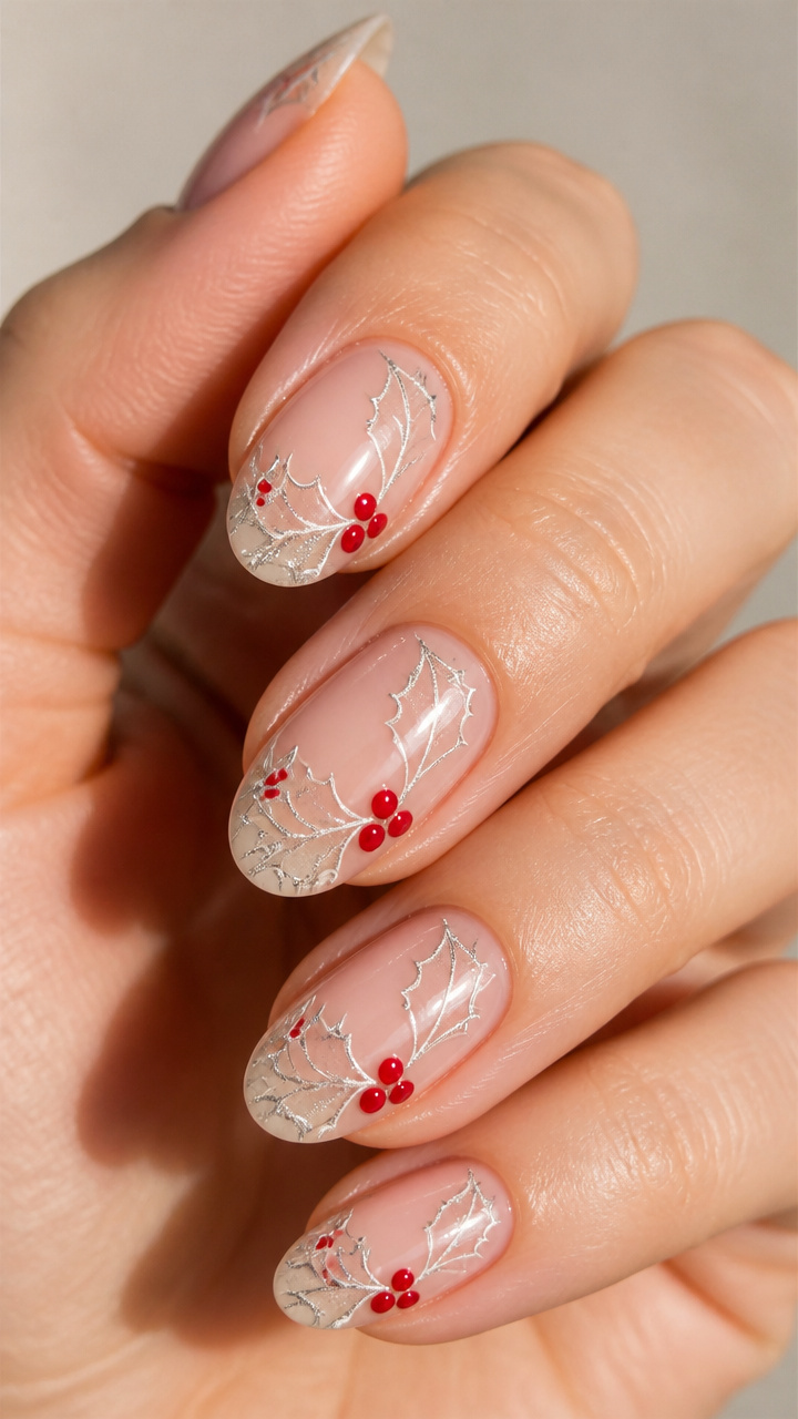 Silver Threaded Holly Lace