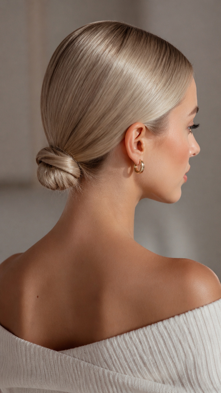 Sleek Middle Part with Knot