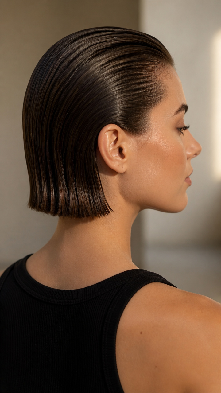 Sleek Slicked-Back Bob