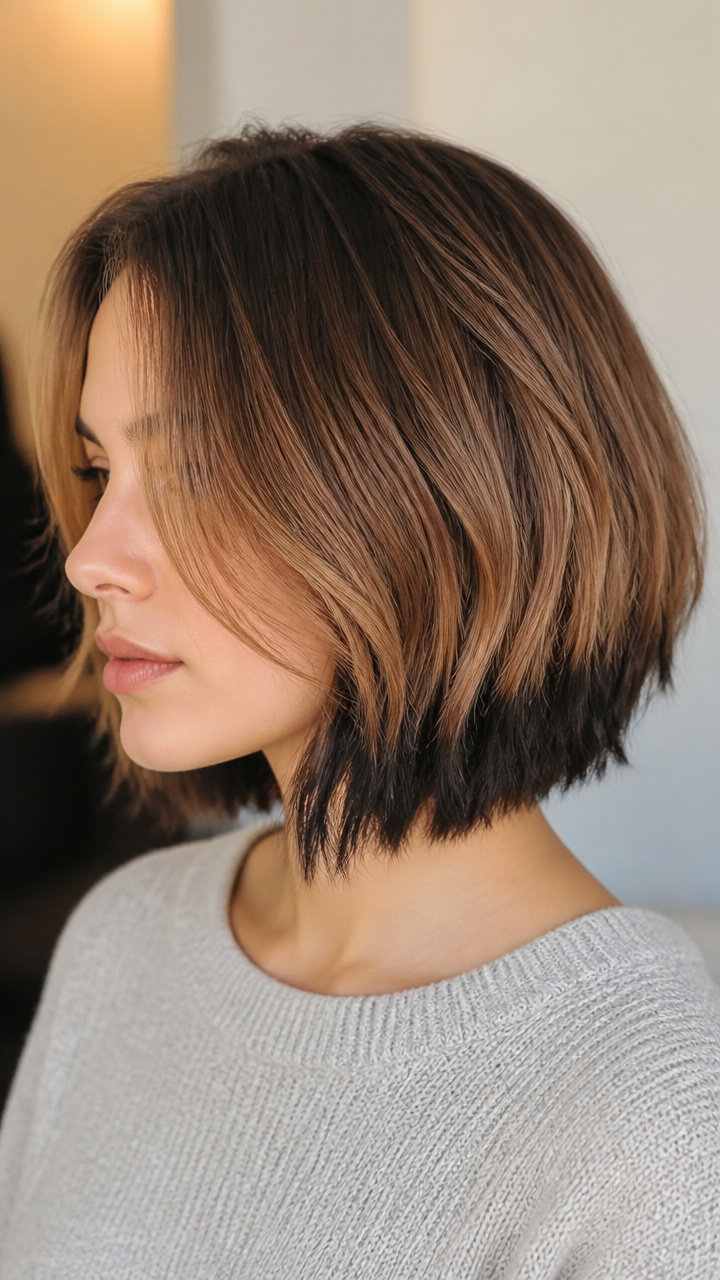 Smudged Color Dip-Dye Bob
