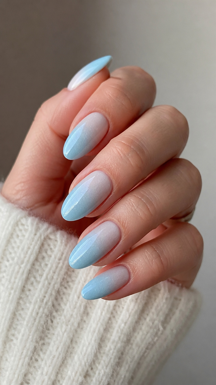 Snow-Kissed Ombre Half-Moons