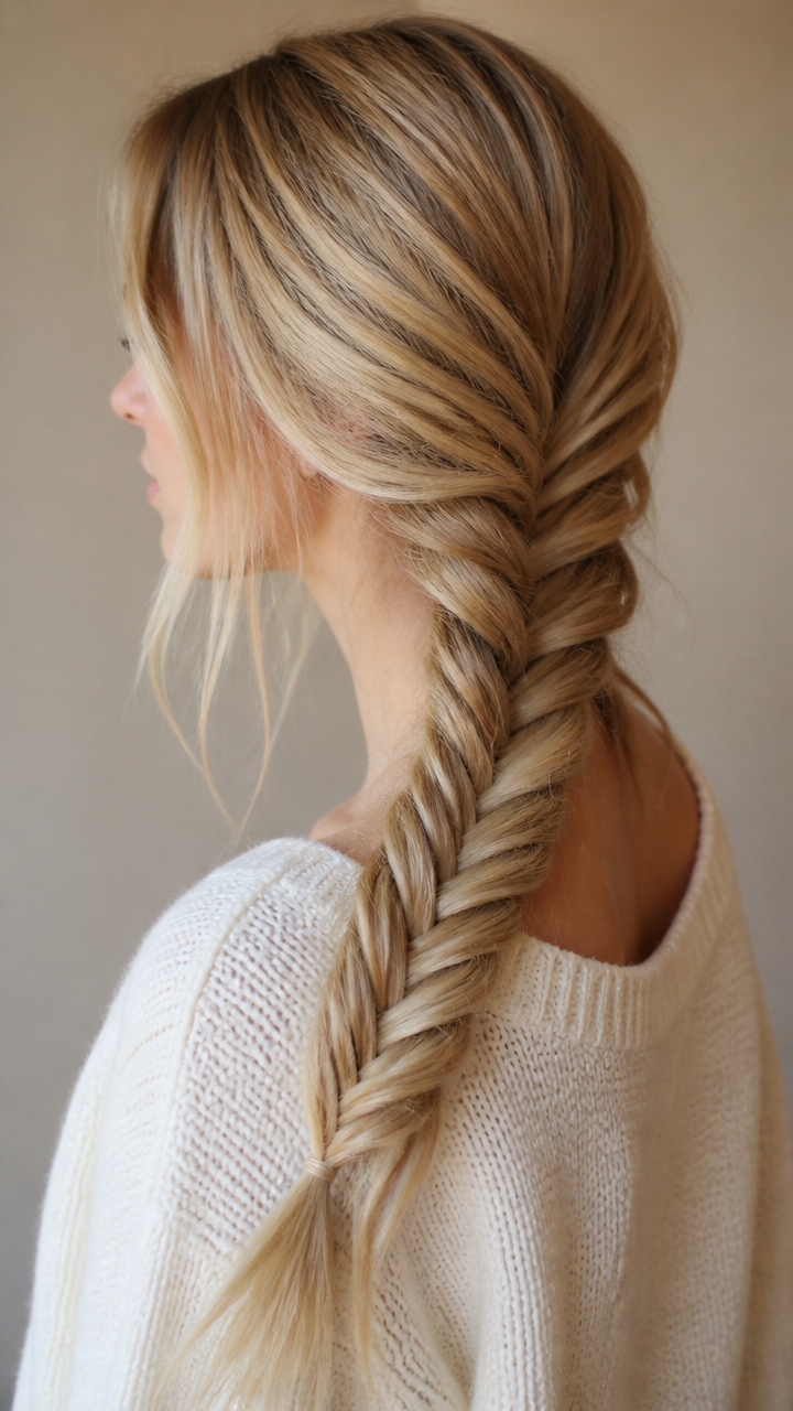Soft Fishtail Braid With Volume