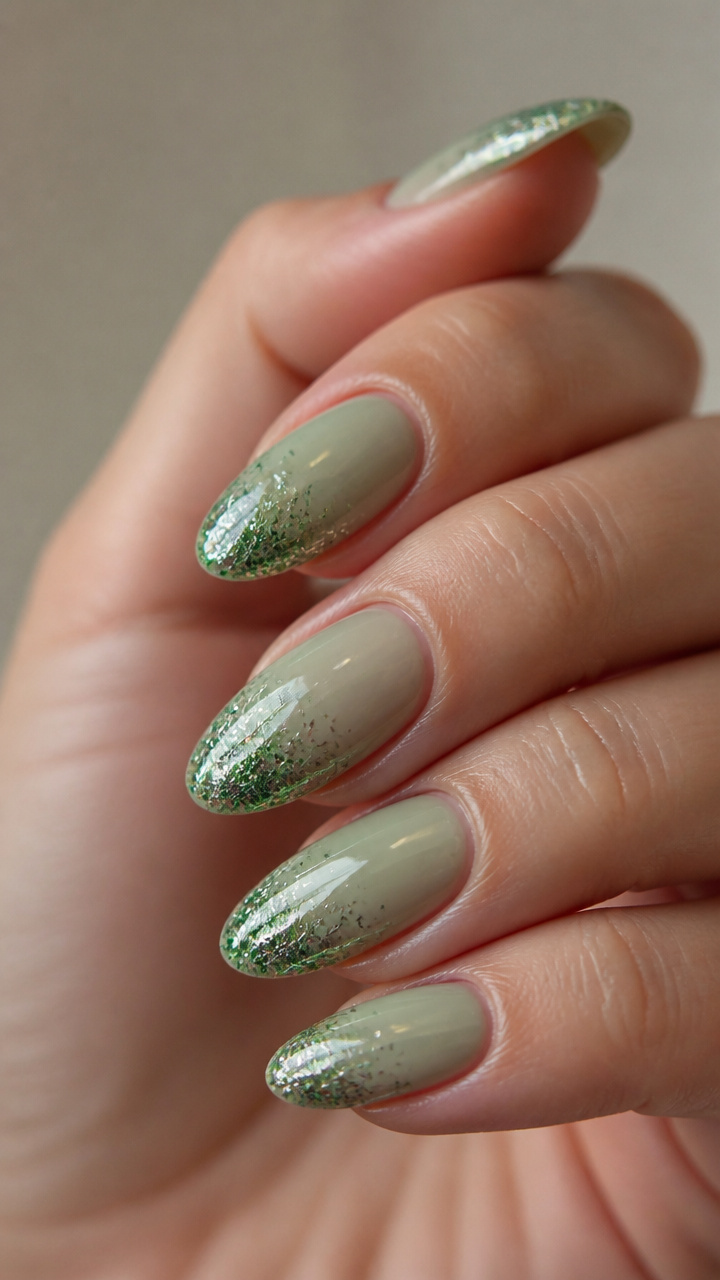 Sparkling Tinsel Green Tips