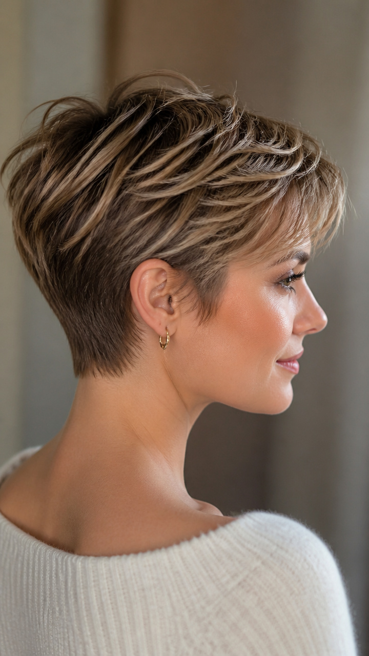 Textured Pixie with Shine Spray