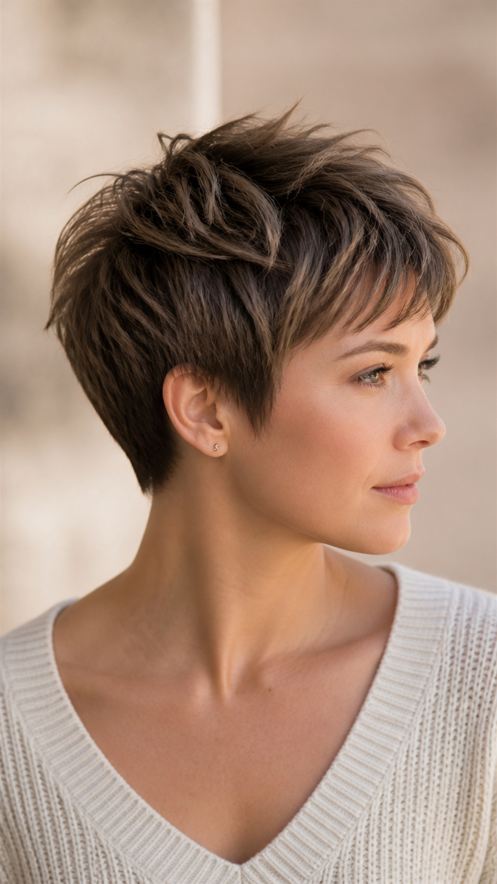 Textured Pixie With Tousled Top