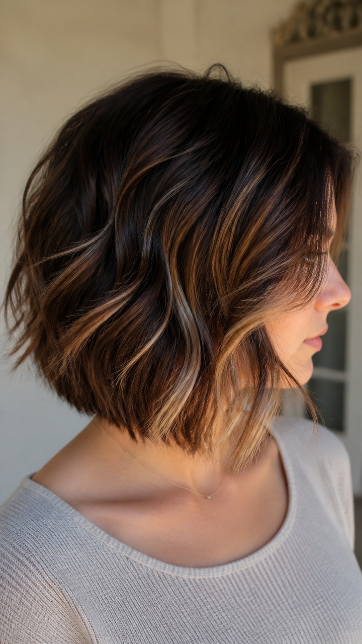 Tousled Bob with Hidden Color