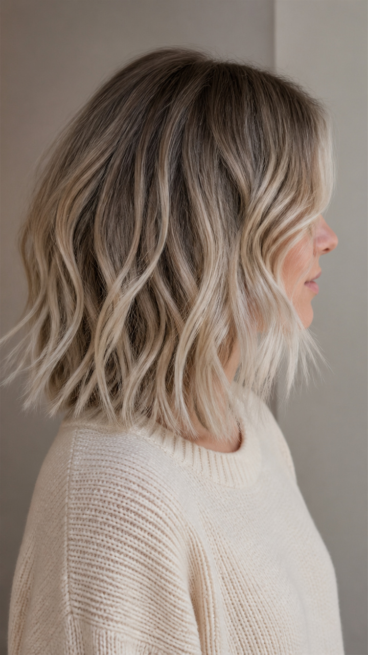 Tousled Lob with Icy Ends