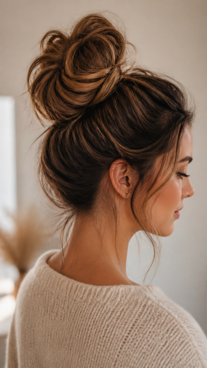 Tousled Topknot With Volume