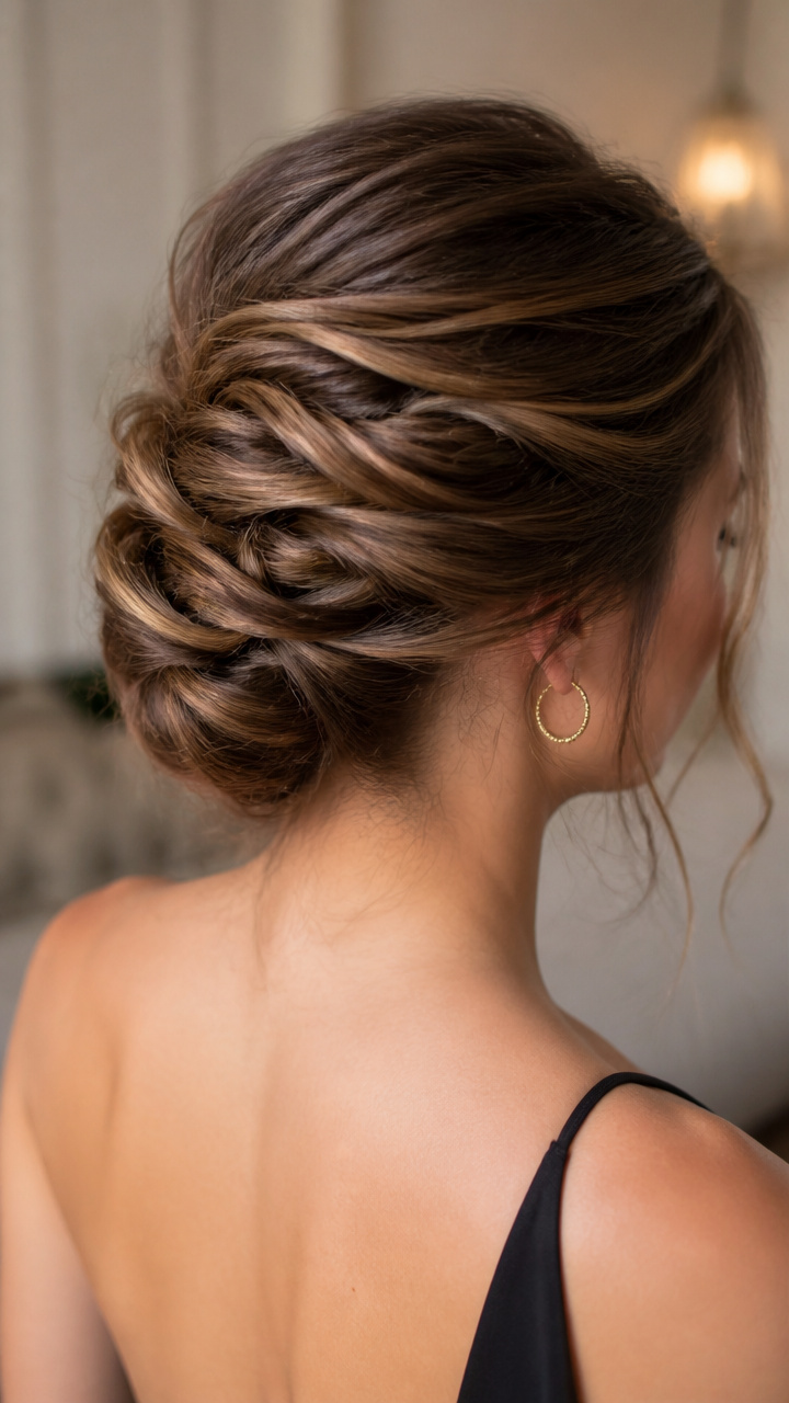 Twisted Chignon with Open Weave