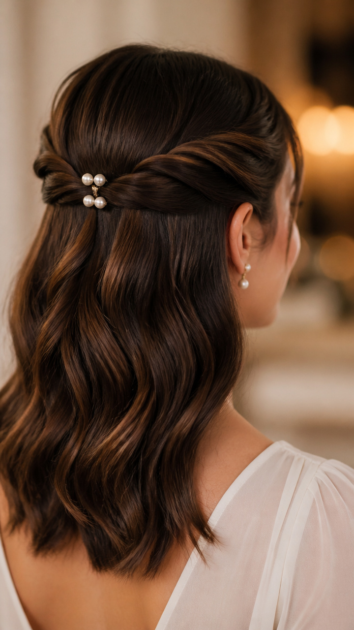 Twisted Crown with Pearl Pins