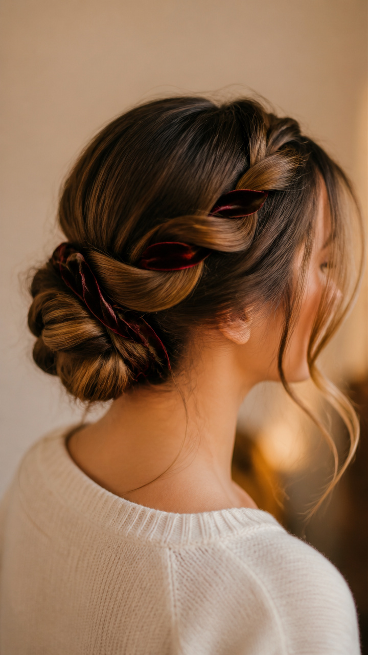 Twisted Crown with Velvet Ribbon