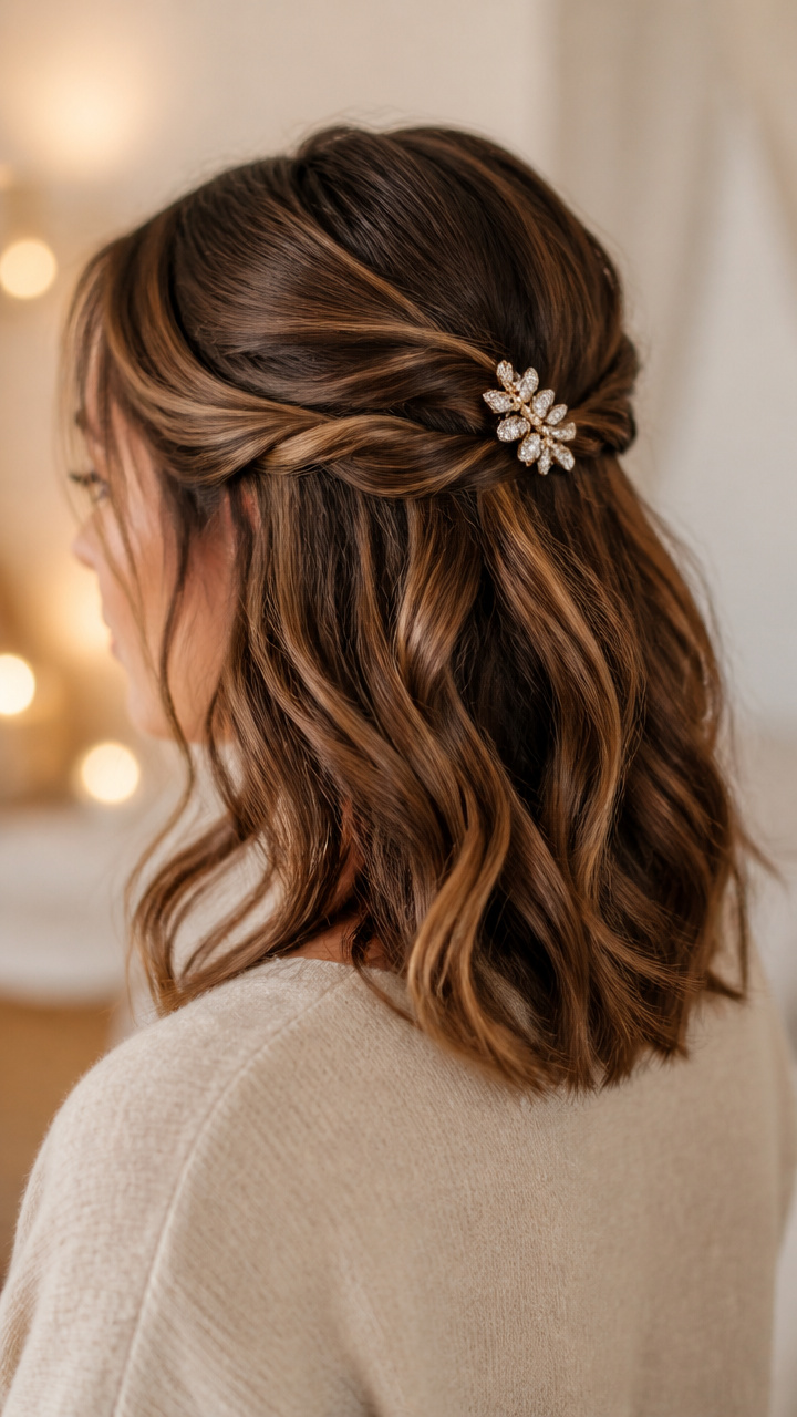 Twisted Half-Up with Sparkle Clip
