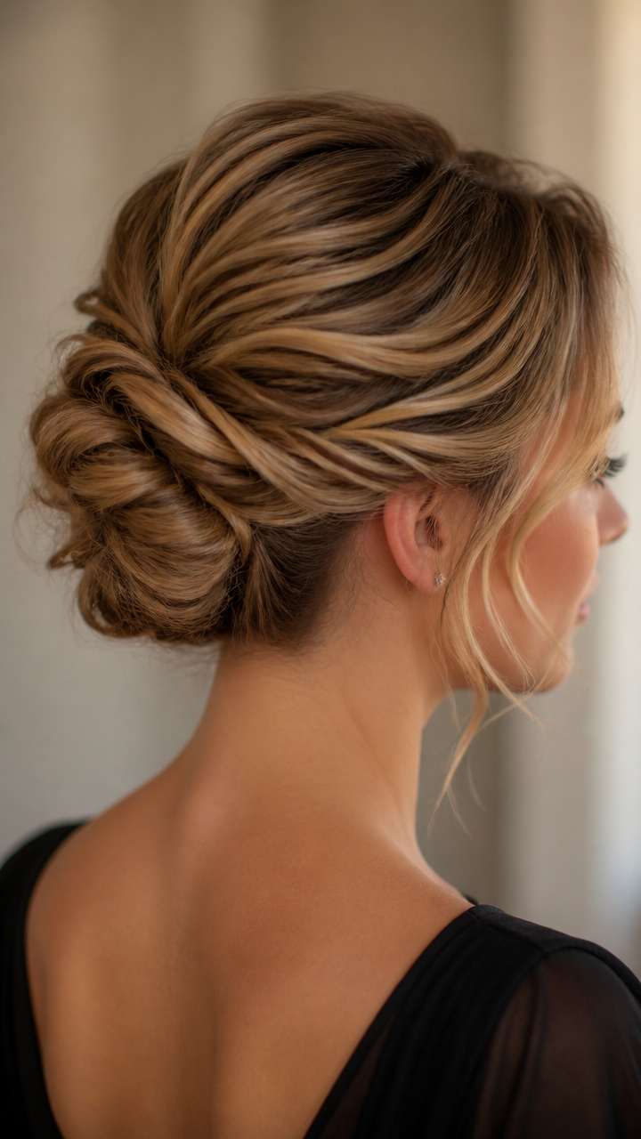Twisted Rope Updo with Open Sides