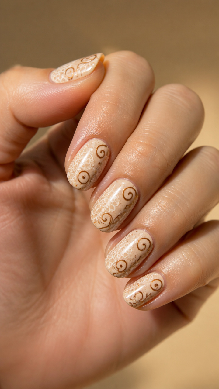 Vanilla Lace with Cinnamon Swirls