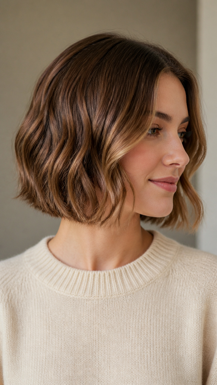 Wavy Bob With Center Part