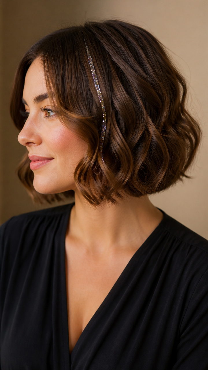 Wavy Bob with Glitter Detail