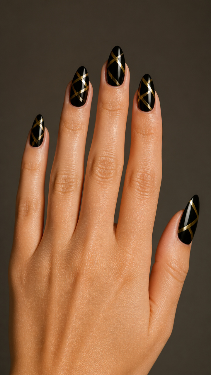 Black and Gold Geometric Stripes
