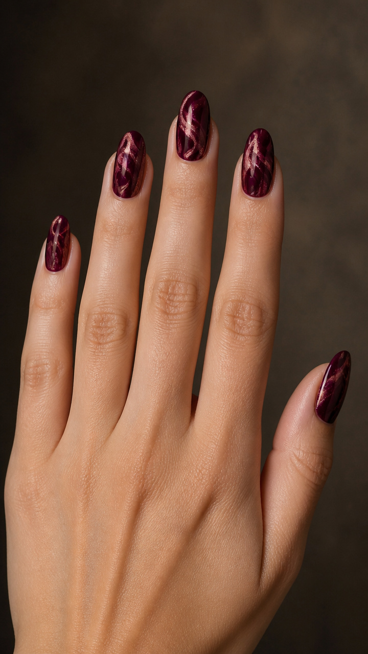 Black Cherry Martini Swirls on Deep Plum Base